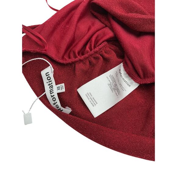 Reformation 'Breslin' Red Nylon Dress Size XS - Picture 3 of 3